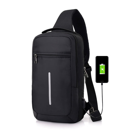 Anti-theft USB charging chest bag