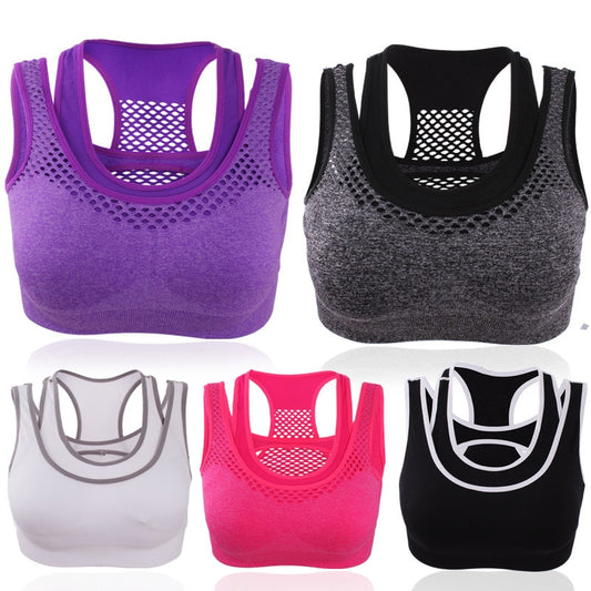 Sports Bra High Stretch Breathable Top Fitness Women Padded Running Yoga Gym Seamless Crop Bra