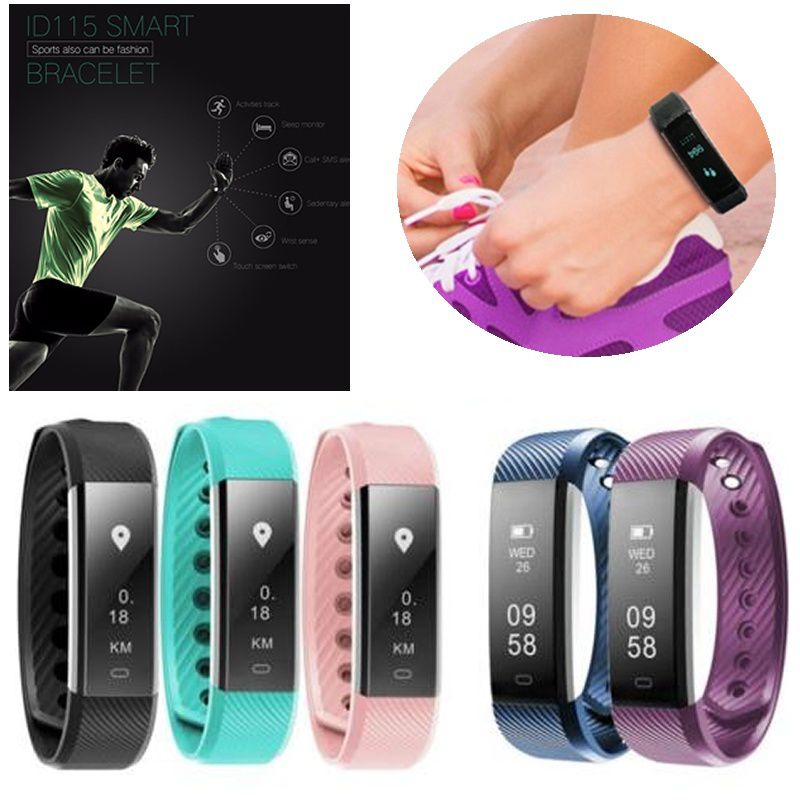 ID115 Smart Bracelet Fitness Tracker Smart Wristband Pedometer Compatible Smartband Waterproof Sleep Monitor Wrist Watch