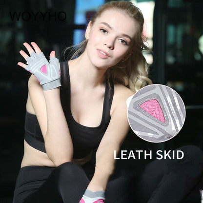 Gym Gloves Women Weight Lifting Cross-fit Workout Fitness Gloves Breathable Bodybuilding Half Finger Hand Protector