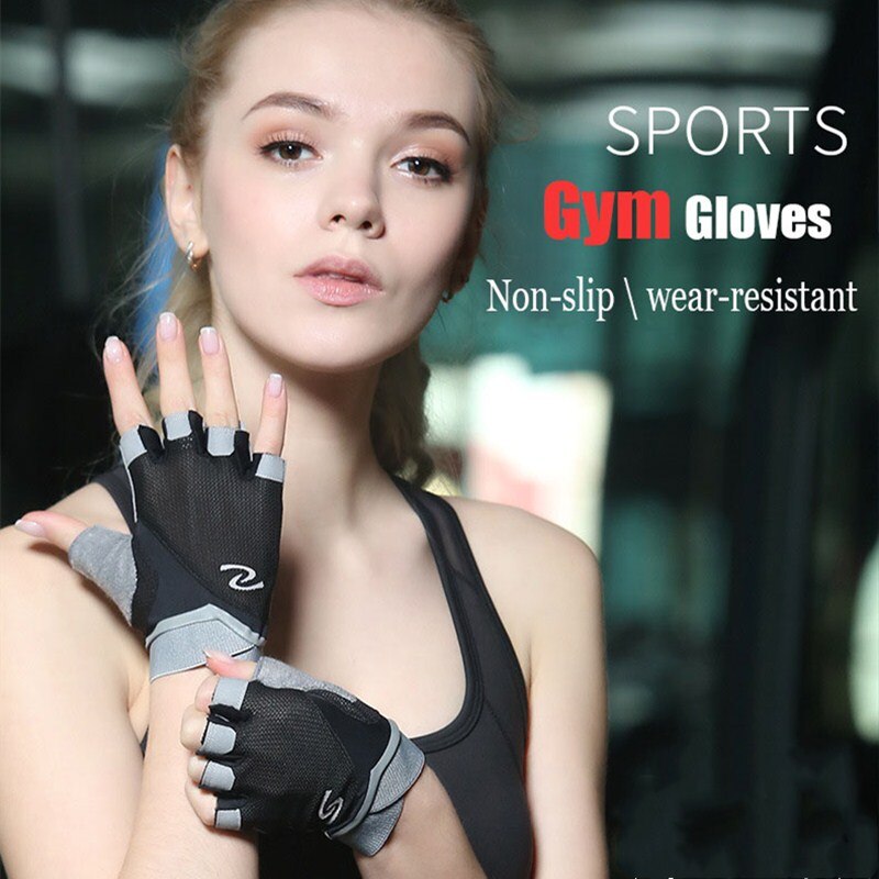 Gym Gloves Women Weight Lifting Cross-fit Workout Fitness Gloves Breathable Bodybuilding Half Finger Hand Protector