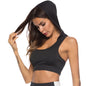 Hooded Push Up Women Sport Sports Bra Top For Fitness Yoga Cross Strap Womens Gym Running Padded Tank Athletic Vest Underwear