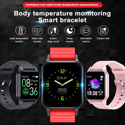 Body Temperature Smart Watch T96 Heart Rate Blood Pressure Fitness Tracker Bluetooth Smart Bracelet